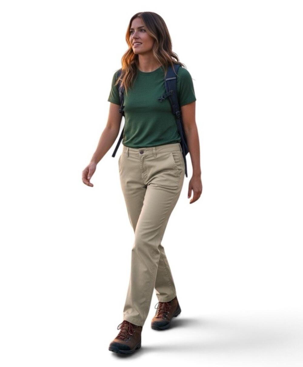 Columbia Women Cream Granite Pants Size 12R Hiking Cotton Utility Security Pkets